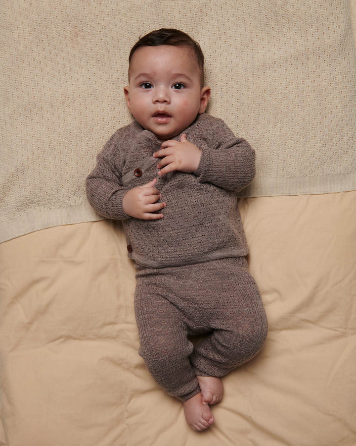 Merino Pattern Baby Leggings - NATURAL MELANGE
