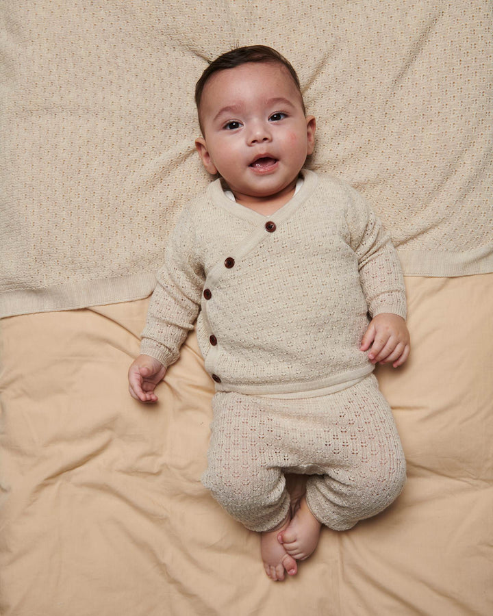 Merino Pattern Baby Leggings - PALE CREAM MELANGE
