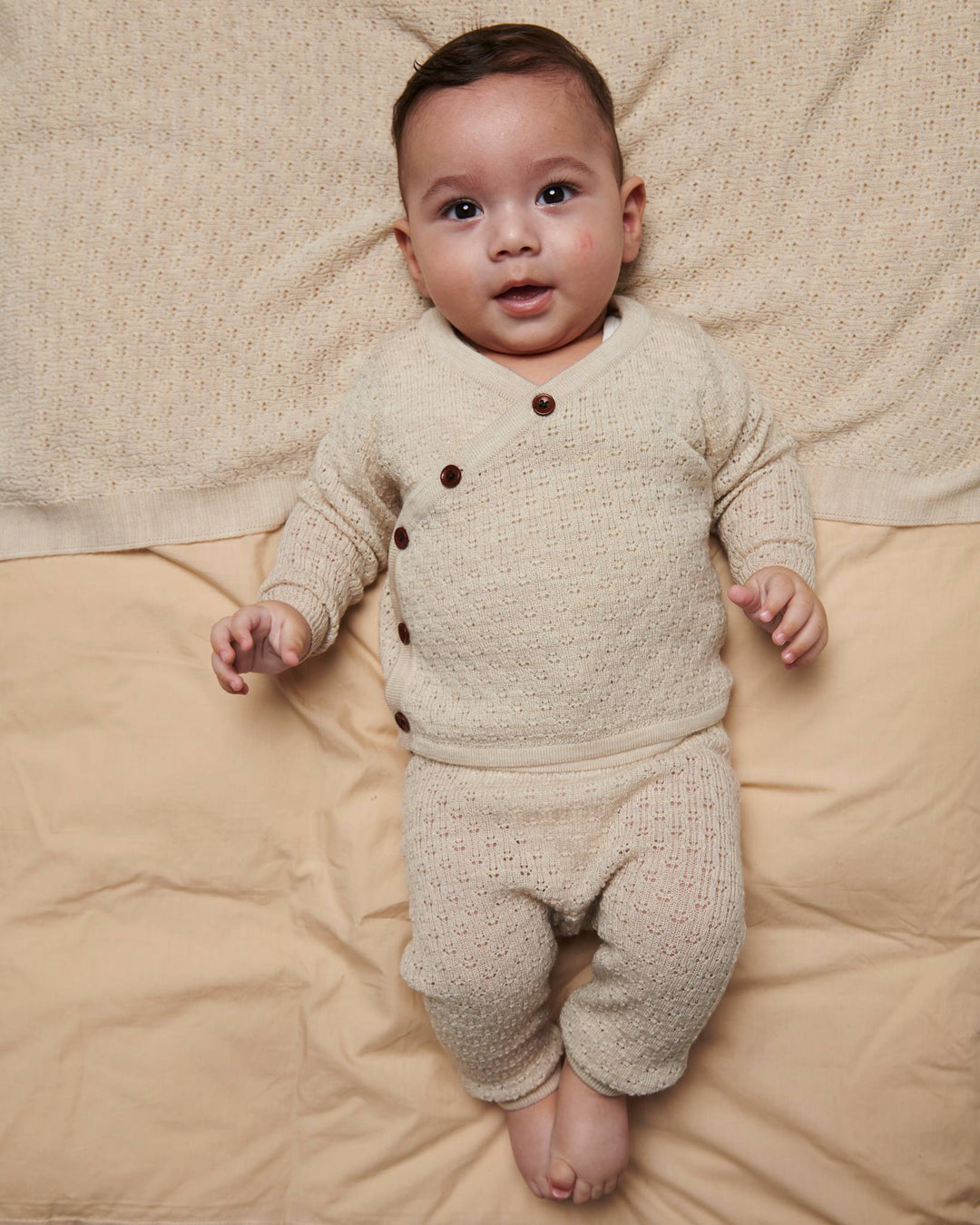 Merino Pattern Baby Leggings - PALE CREAM MELANGE