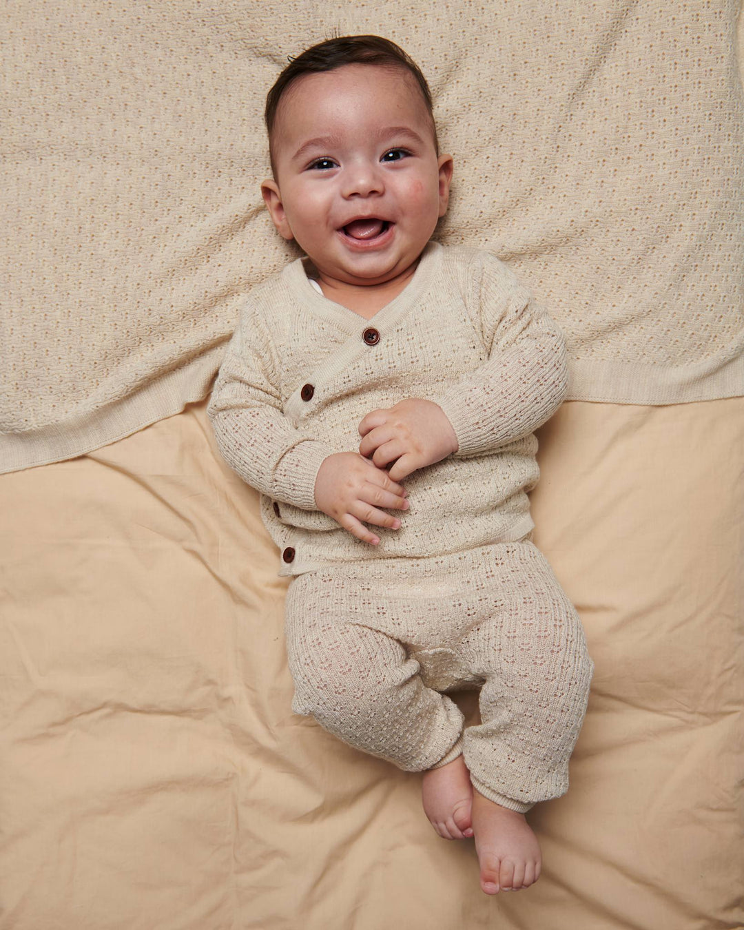 Merino Pattern Baby Leggings - PALE CREAM MELANGE
