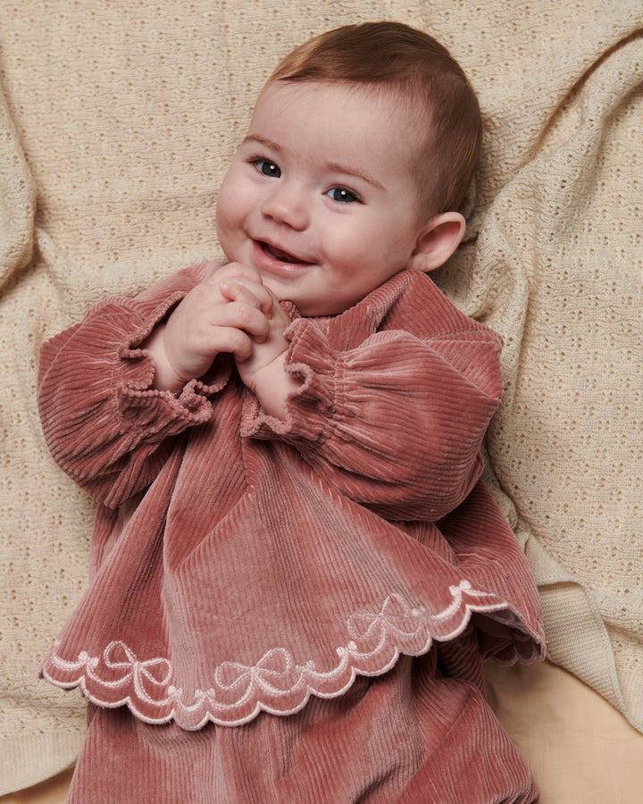 Corduroy Baby Set w. Emb. - Winter Rose