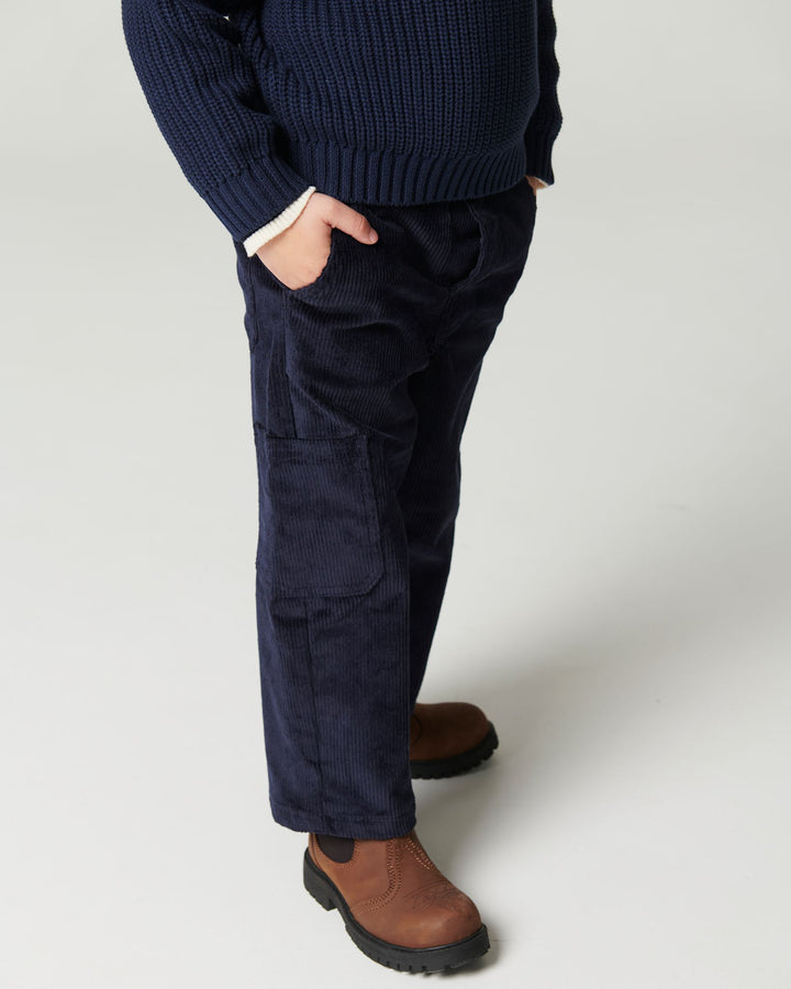 Corduroy Cargo Pants - Navy