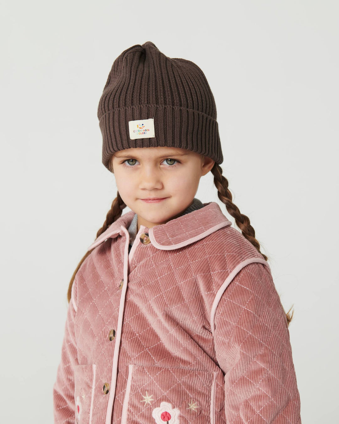 Quilted Corduroy Jacket w. Embroidery - Winter Rose