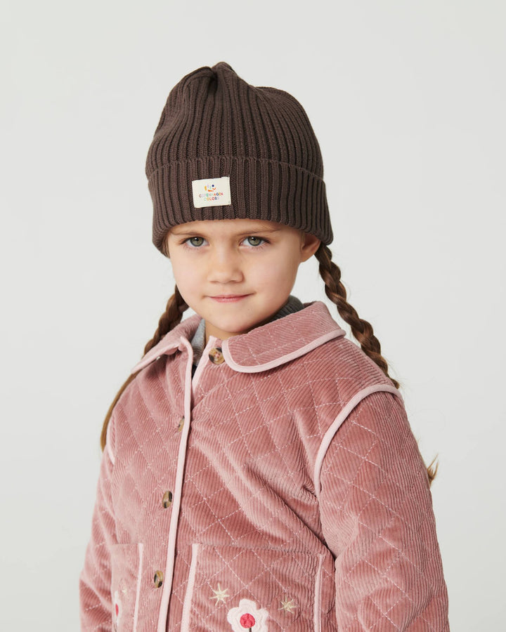 Quilted Corduroy Jacket w. Embroidery - Winter Rose
