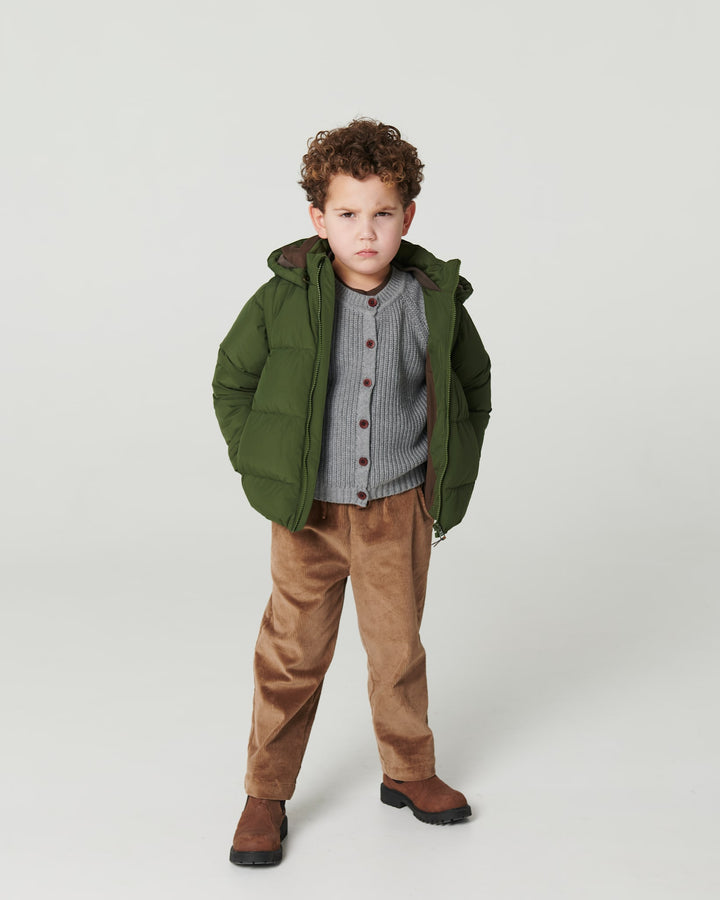 2 in 1 Puffer Jacket w. Removable Sleeves - Dk. Green