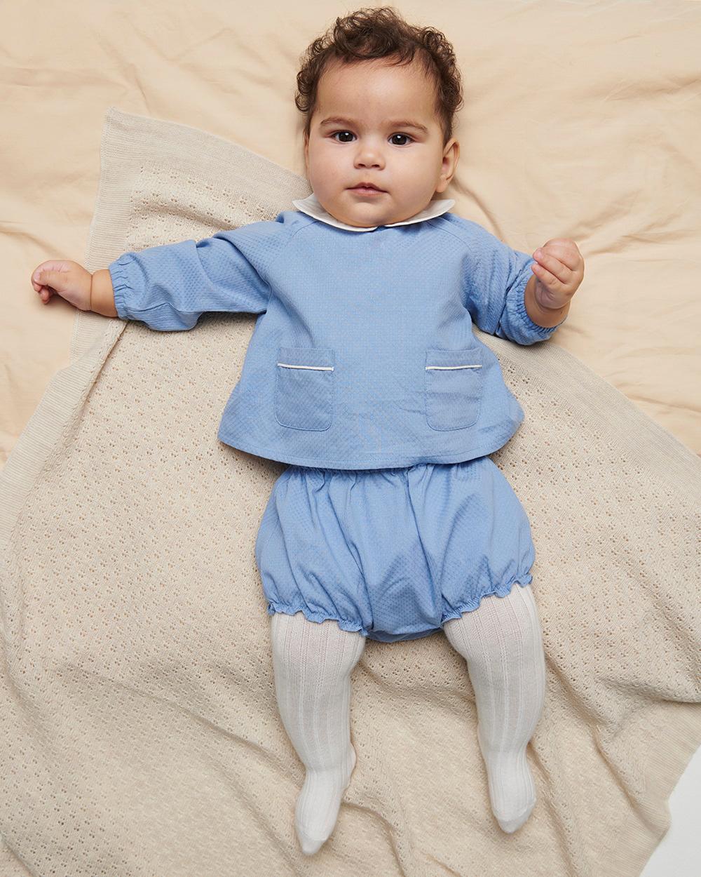 Baby Set - Blouse & Bloomers - Endless Blue