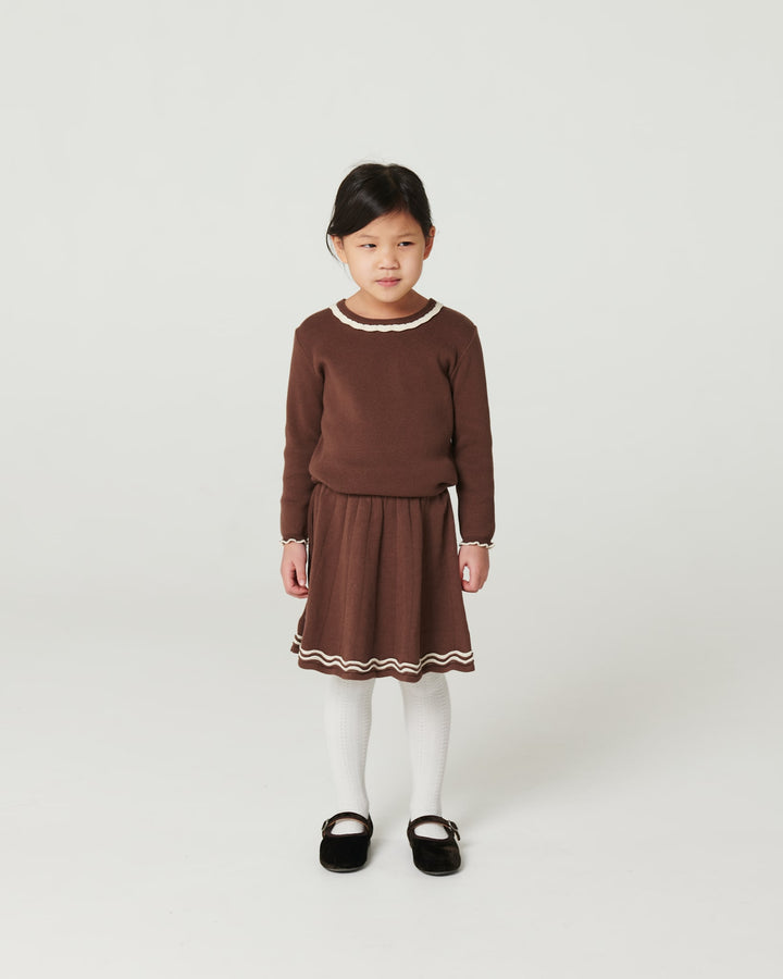Knitted Tennis Skirt - Walnut Comb.