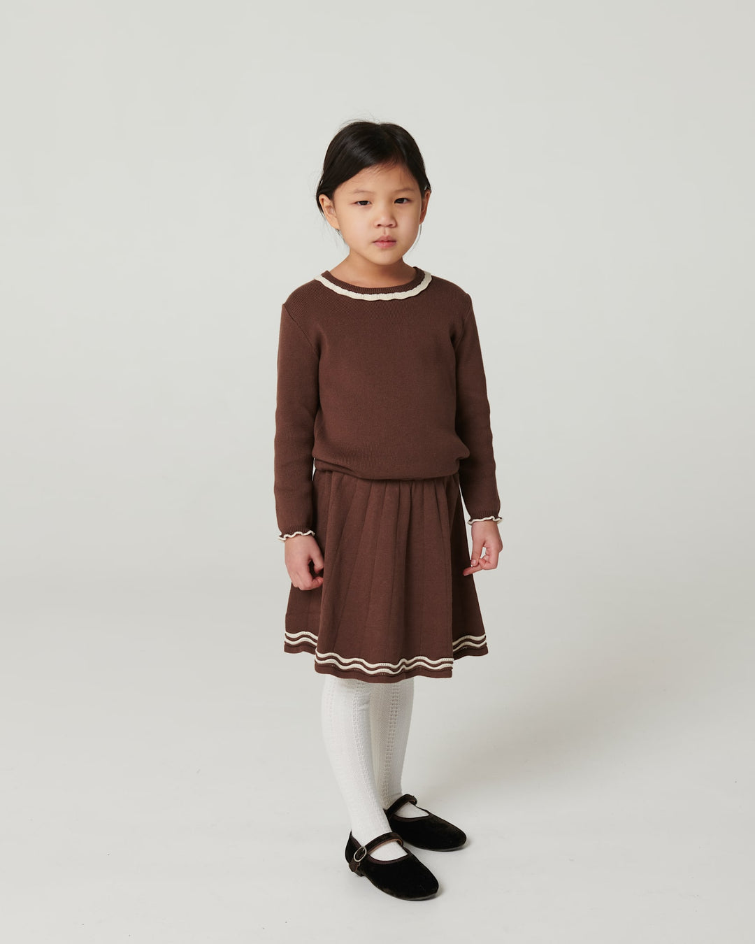 Knitted Tennis Skirt - Walnut Comb.