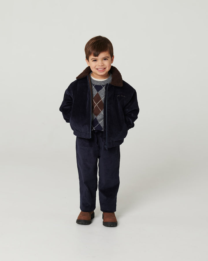 Corduroy Bomber Jacket - Navy