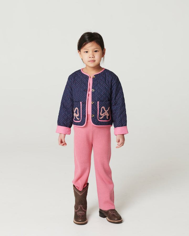 Merino Wide Rib Pants - Blossom Pink