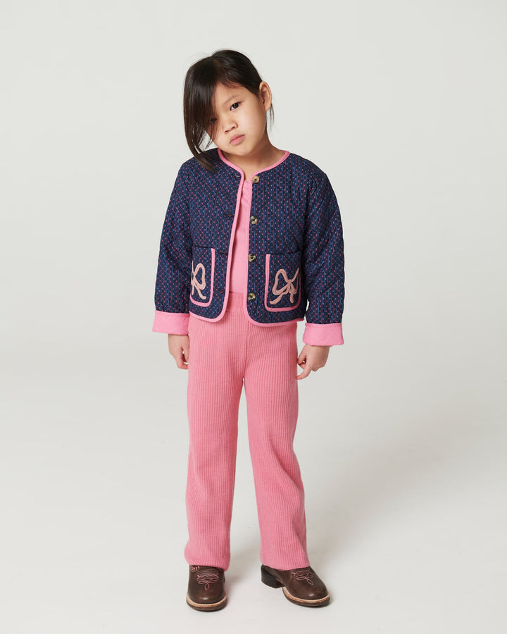 Merino Wide Rib Pants - Blossom Pink