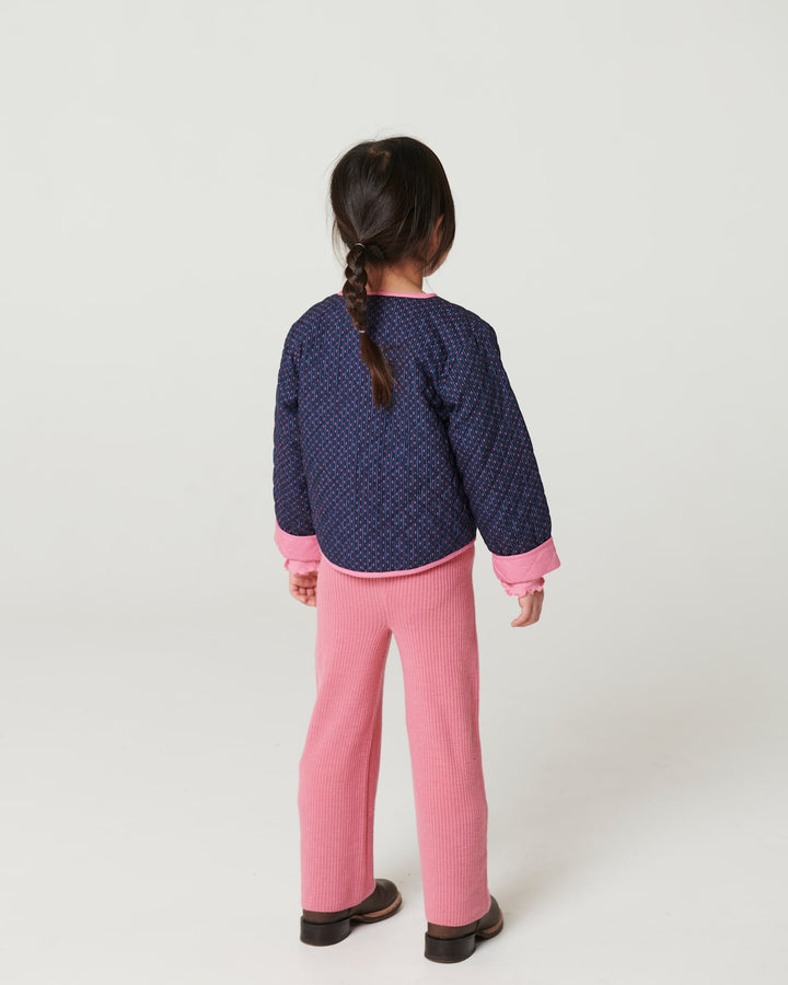Merino Wide Rib Pants - Blossom Pink