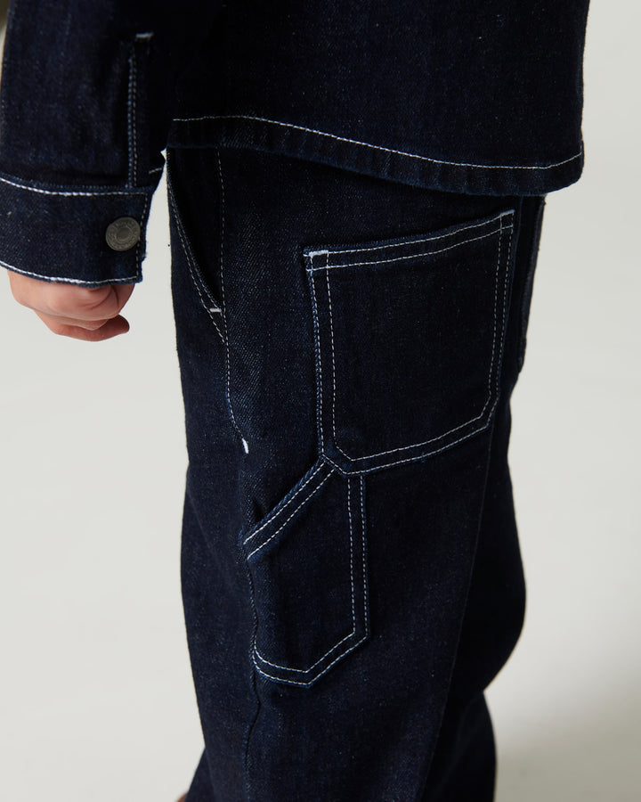 Denim Cargo Pants - Raw Denim