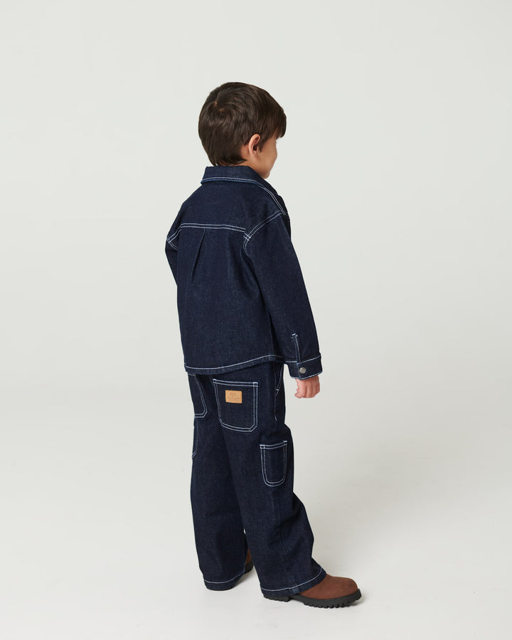 Denim Cargo Pants - Raw Denim