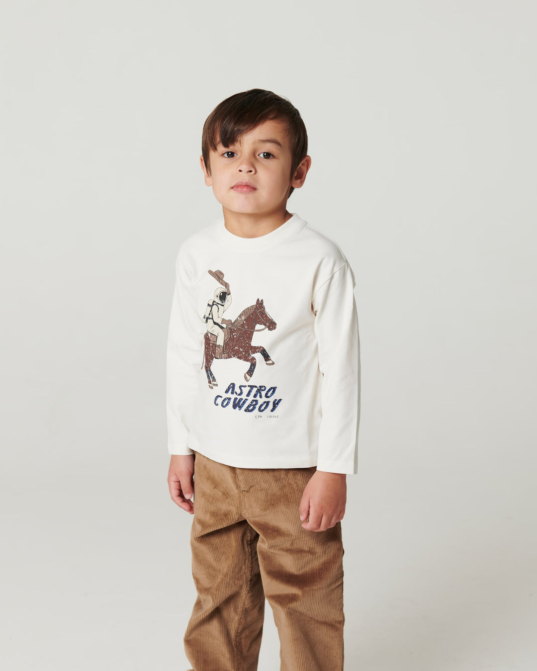 Ls T-Shirt w. Print - White