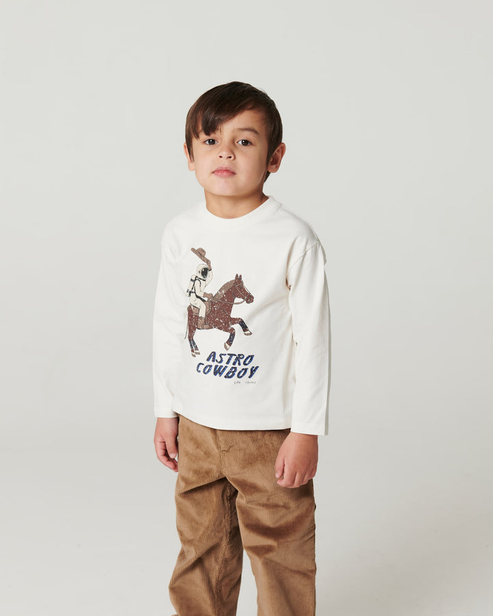 Ls T-Shirt w. Print - White