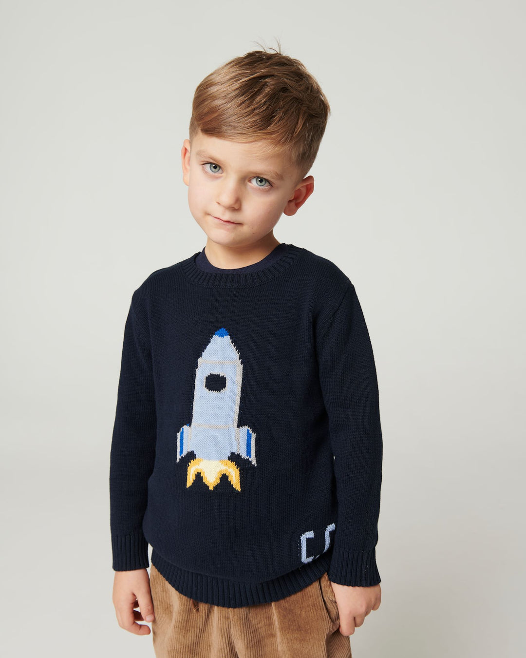 Sweater w. Icon - Navy Rocket Comb.