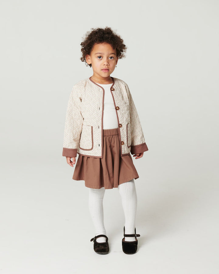 Twill Skirt with adjustable waist - Walnut