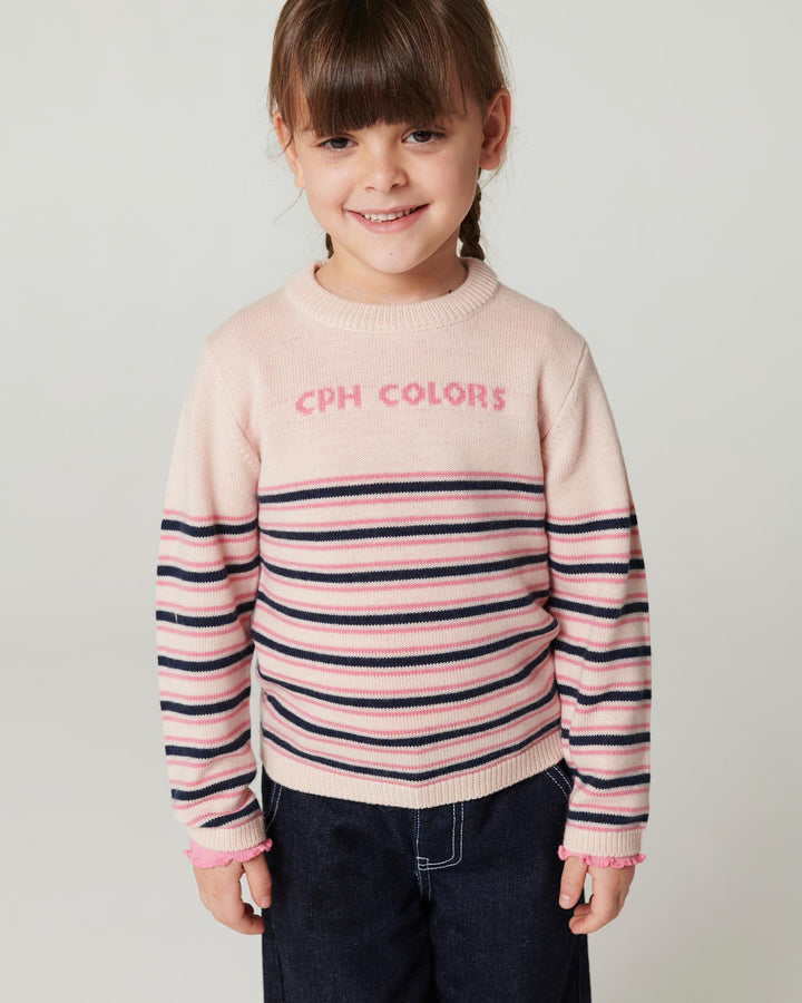 Striped Merino Sweater - Soft Pink Comb.