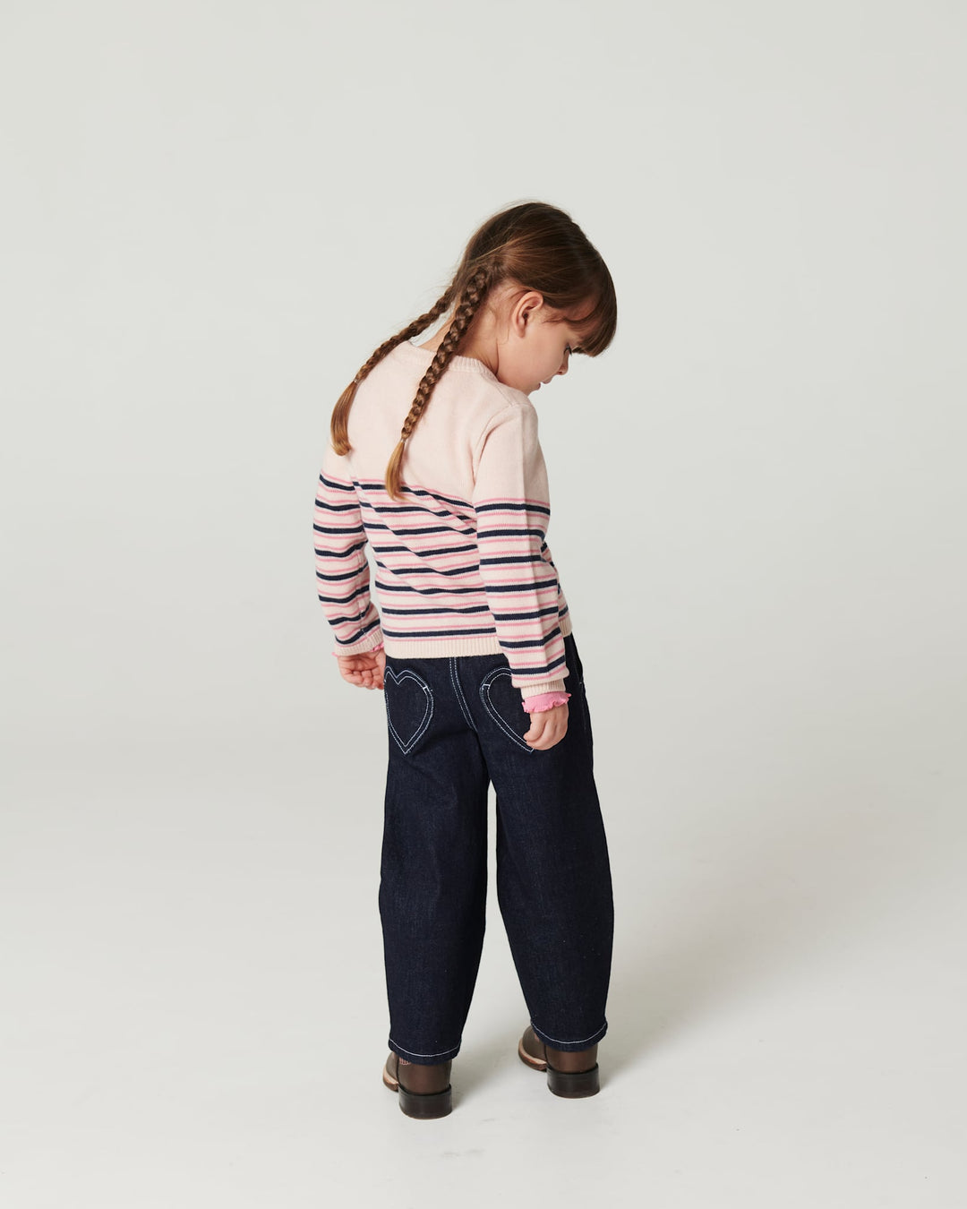 Striped Merino Sweater - Soft Pink Comb.