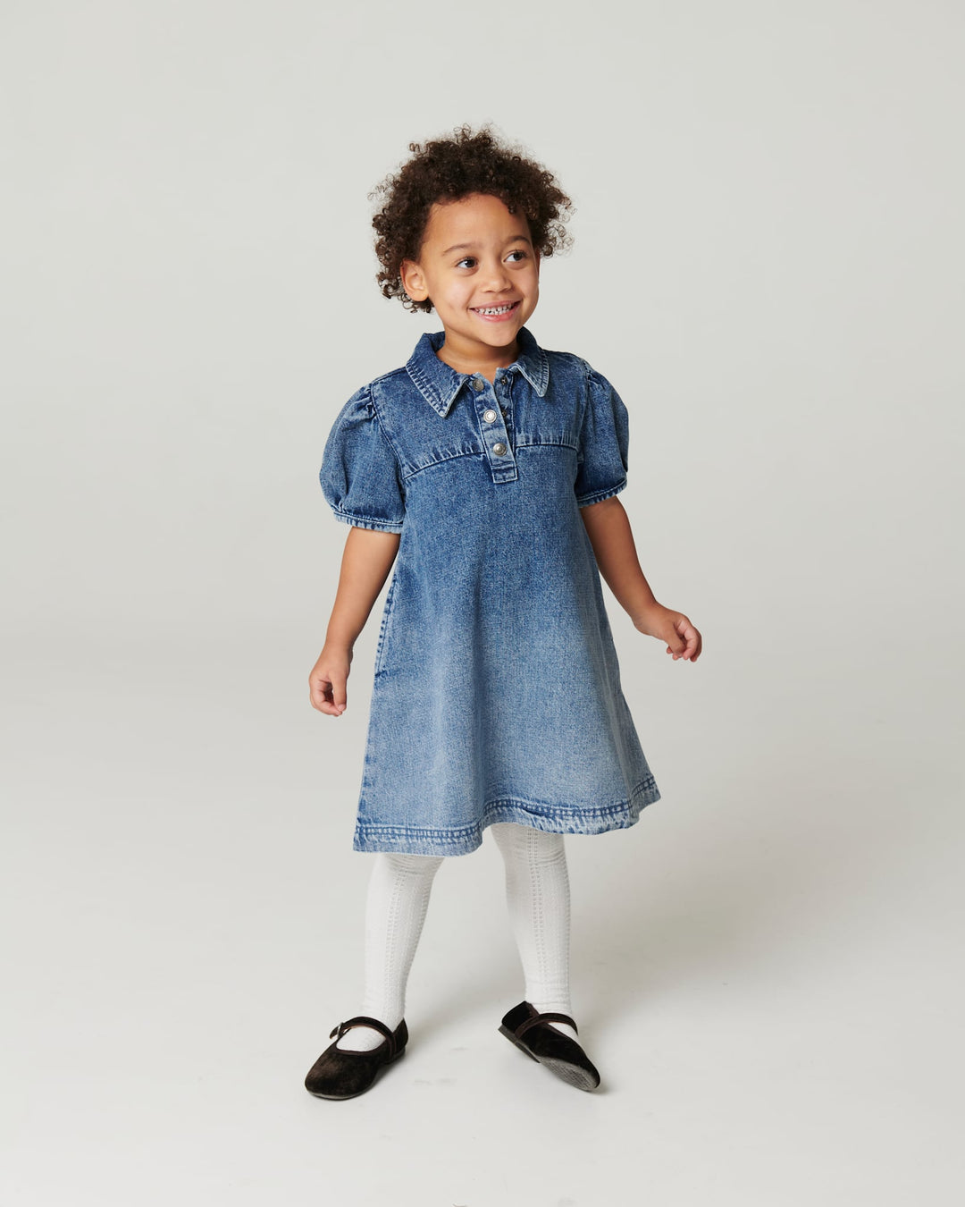 Denim Dress w. Block Spray - Block Spray
