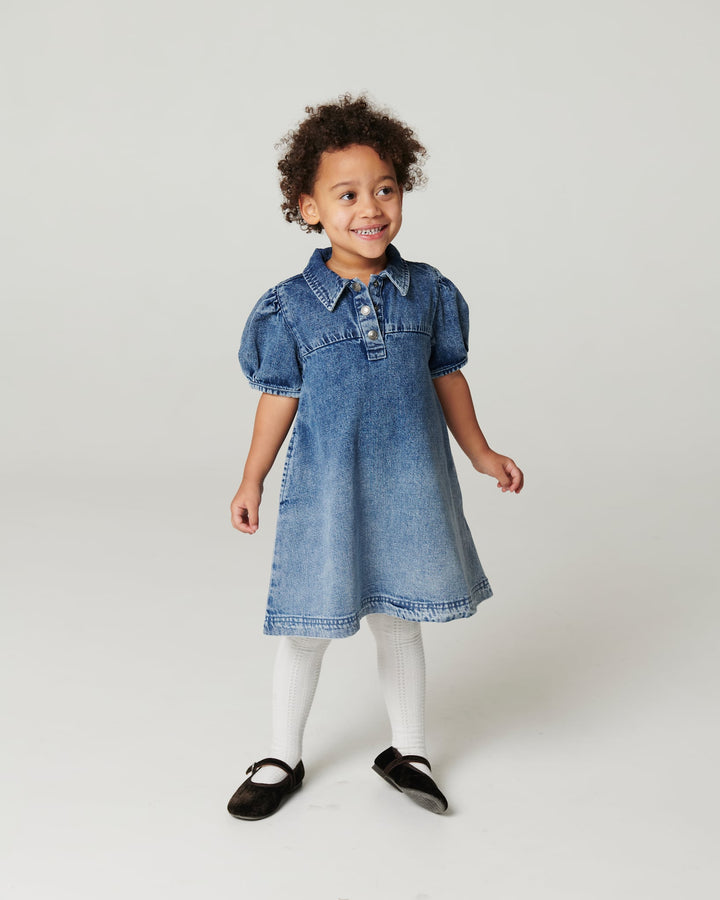 Denim Dress w. Block Spray - Block Spray