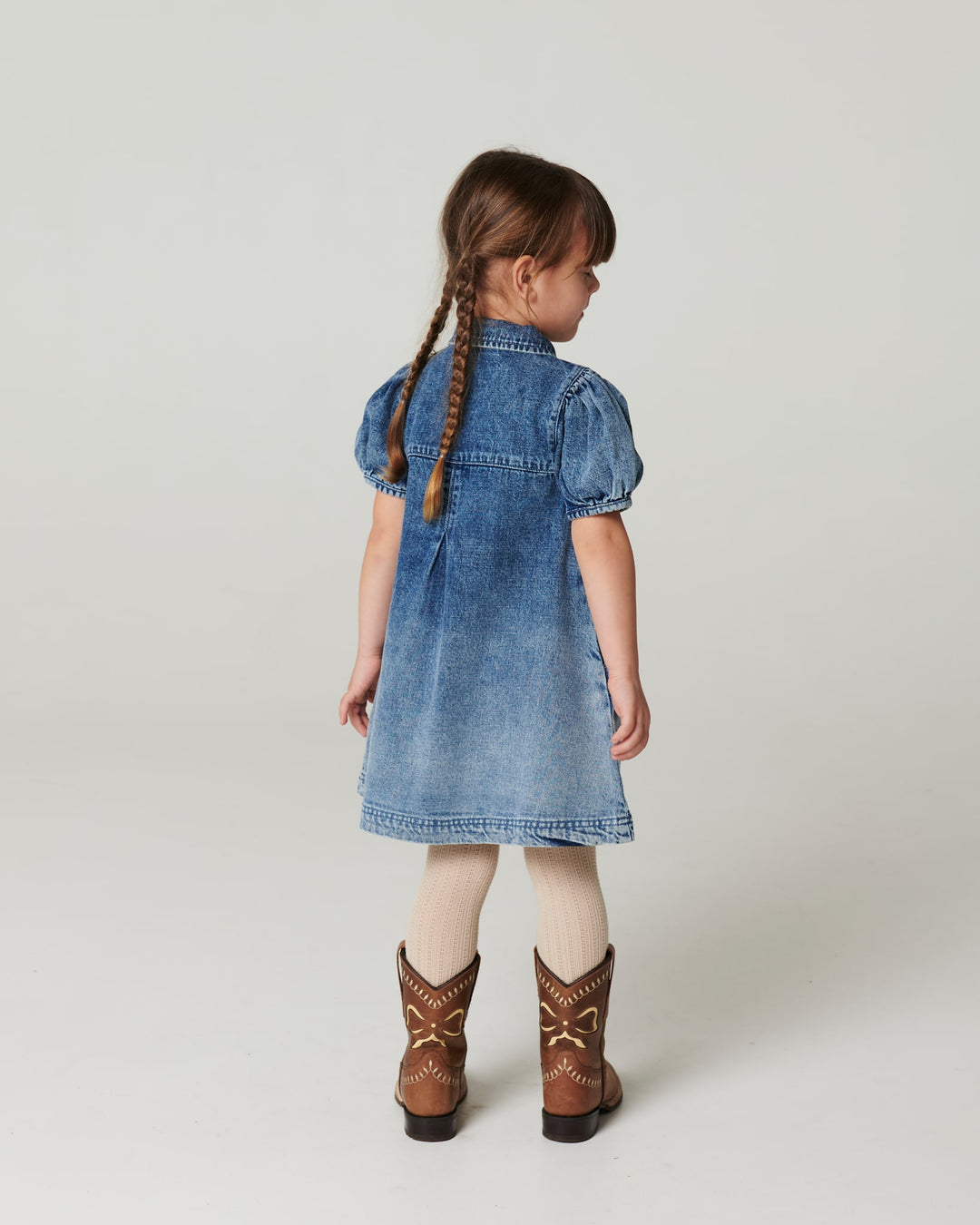 Denim Dress w. Block Spray - Block Spray