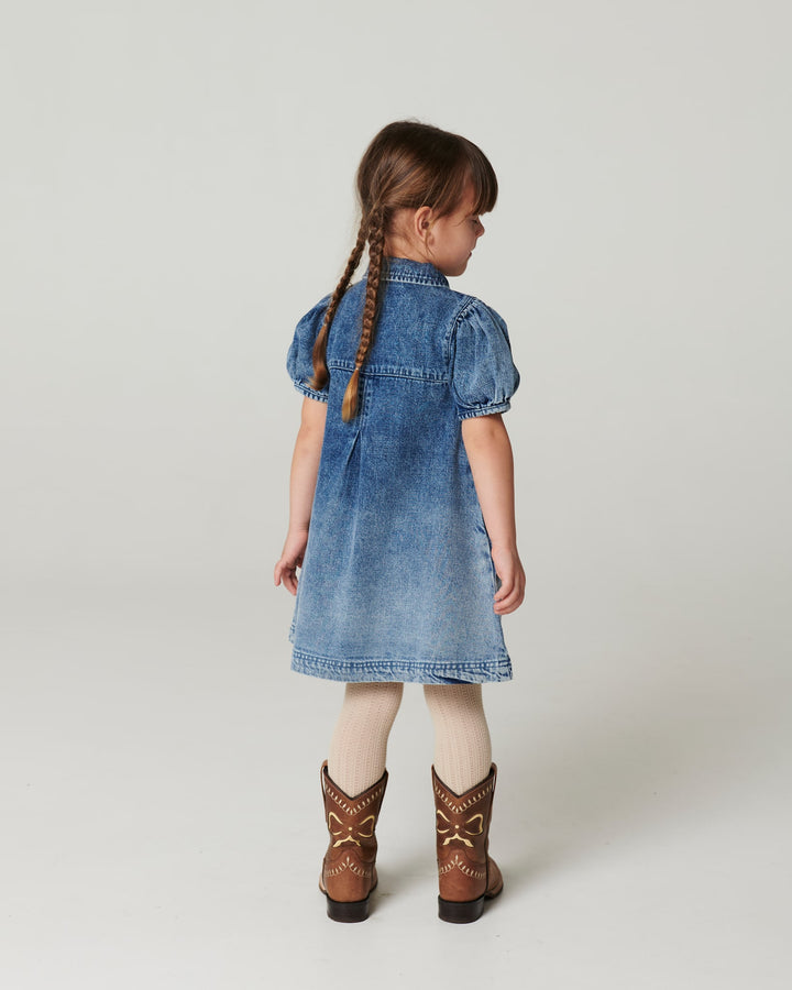 Denim Dress w. Block Spray - Block Spray