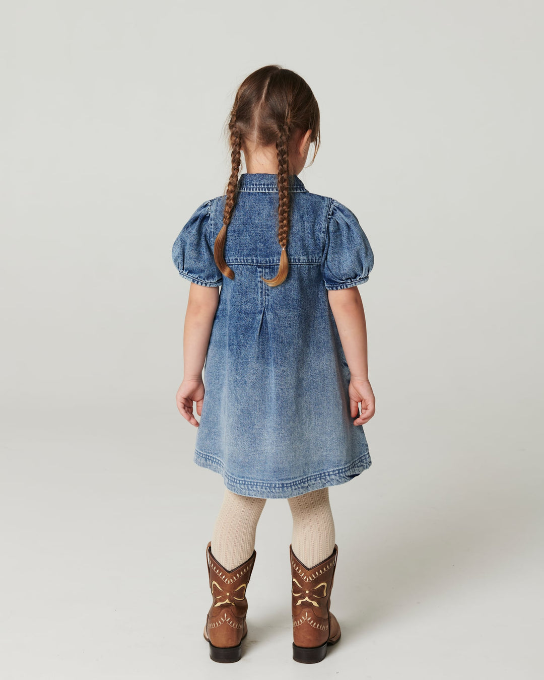 Denim Dress w. Block Spray - Block Spray