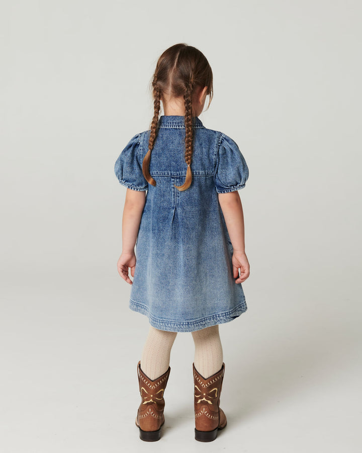 Denim Dress w. Block Spray - Block Spray