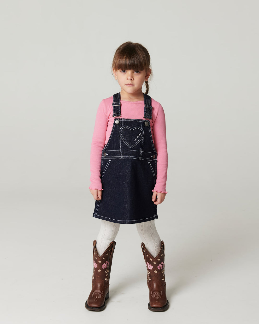 Organic Denim Spencer Dress w. Heart Pocket - Raw Denim