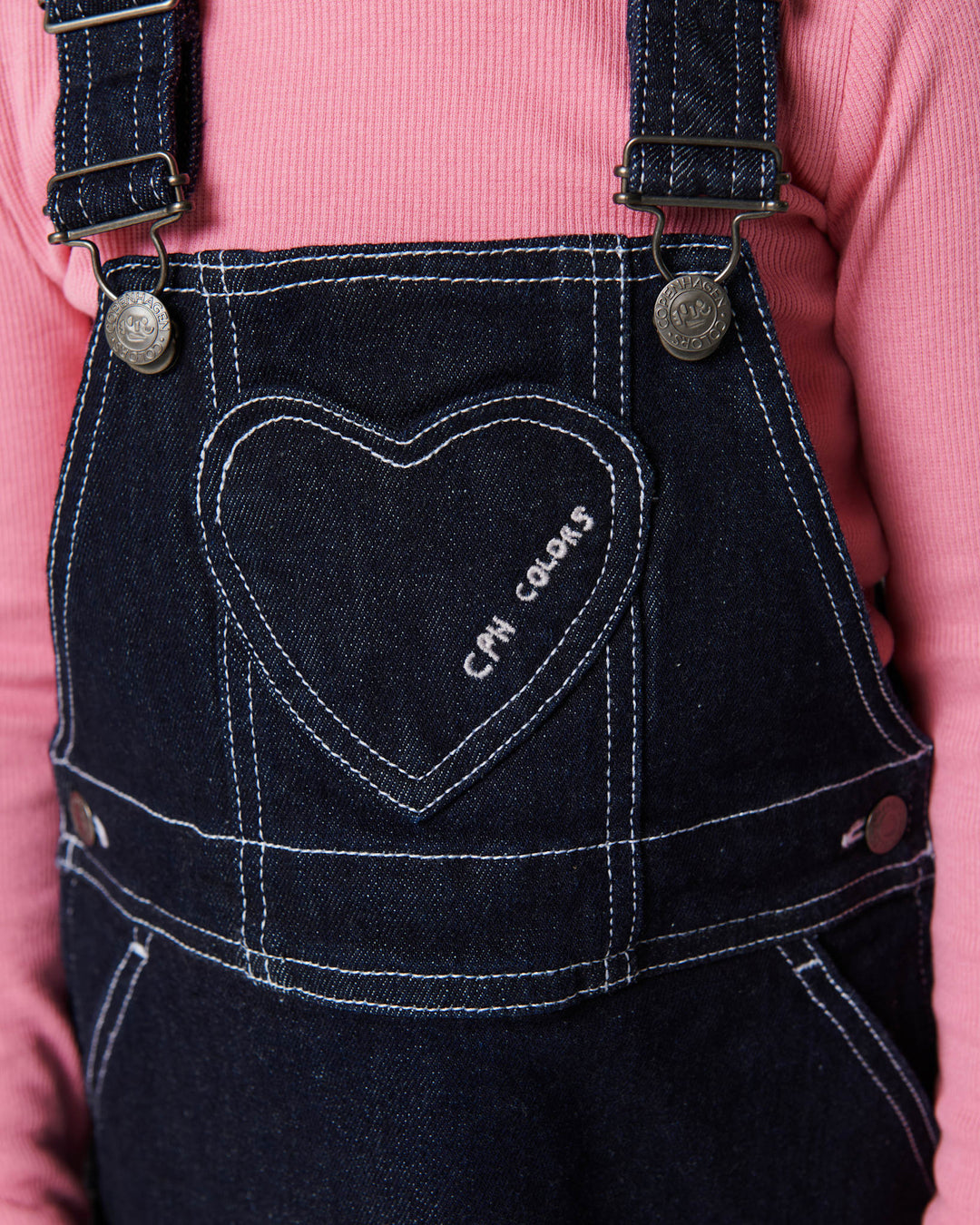 Organic Denim Spencer Dress w. Heart Pocket - Raw Denim