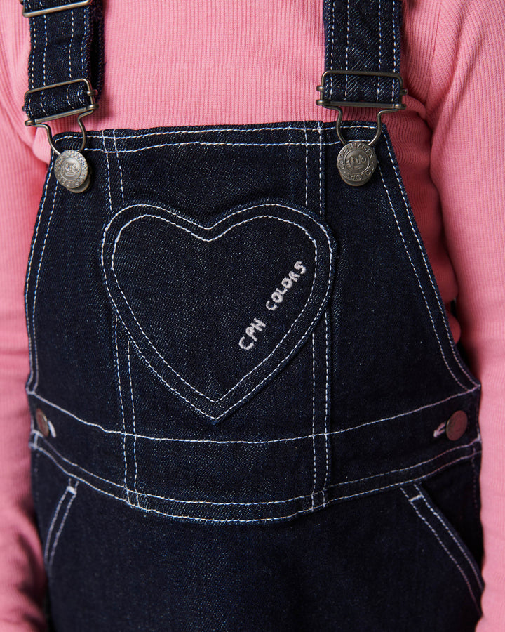 Organic Denim Spencer Dress w. Heart Pocket - Raw Denim