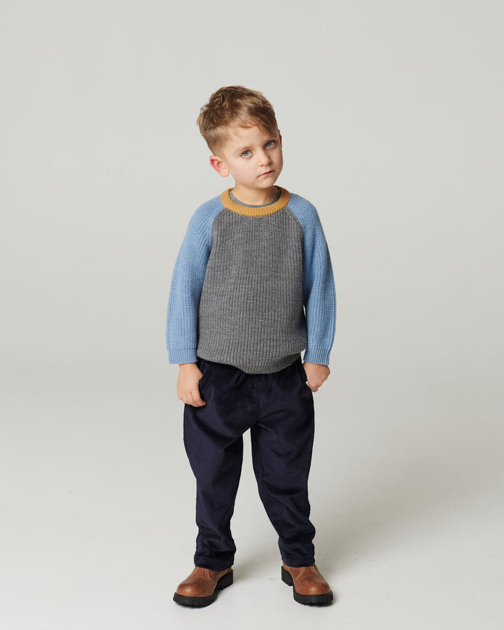 Merino Rib Knitted Blouse - Grey Melange Comb.