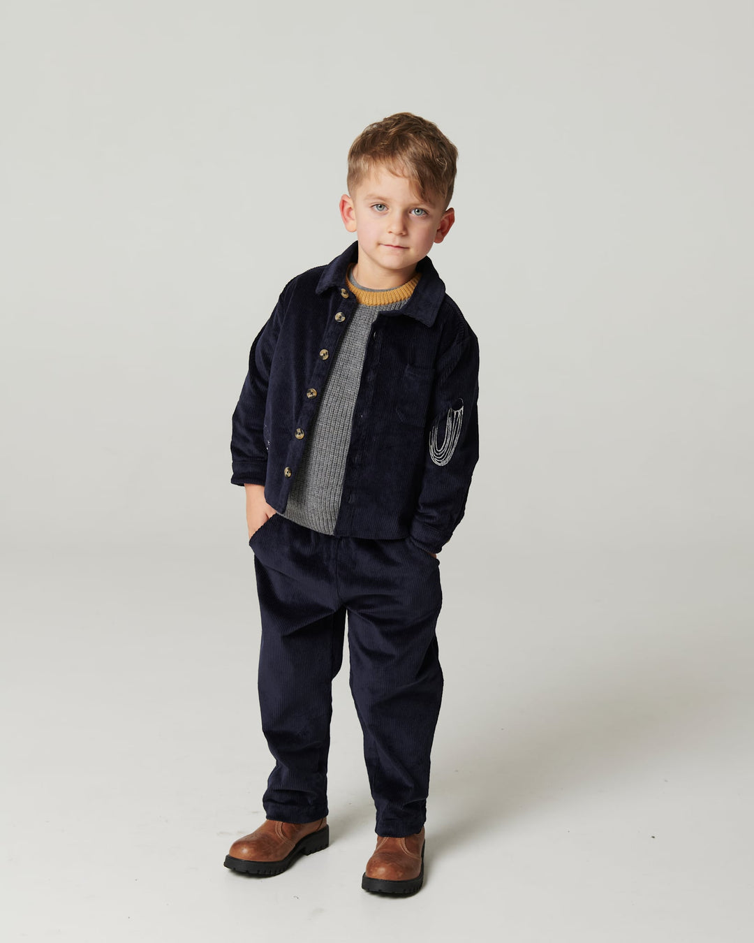 Corduroy Pant W. Adj. Waist - NAVY