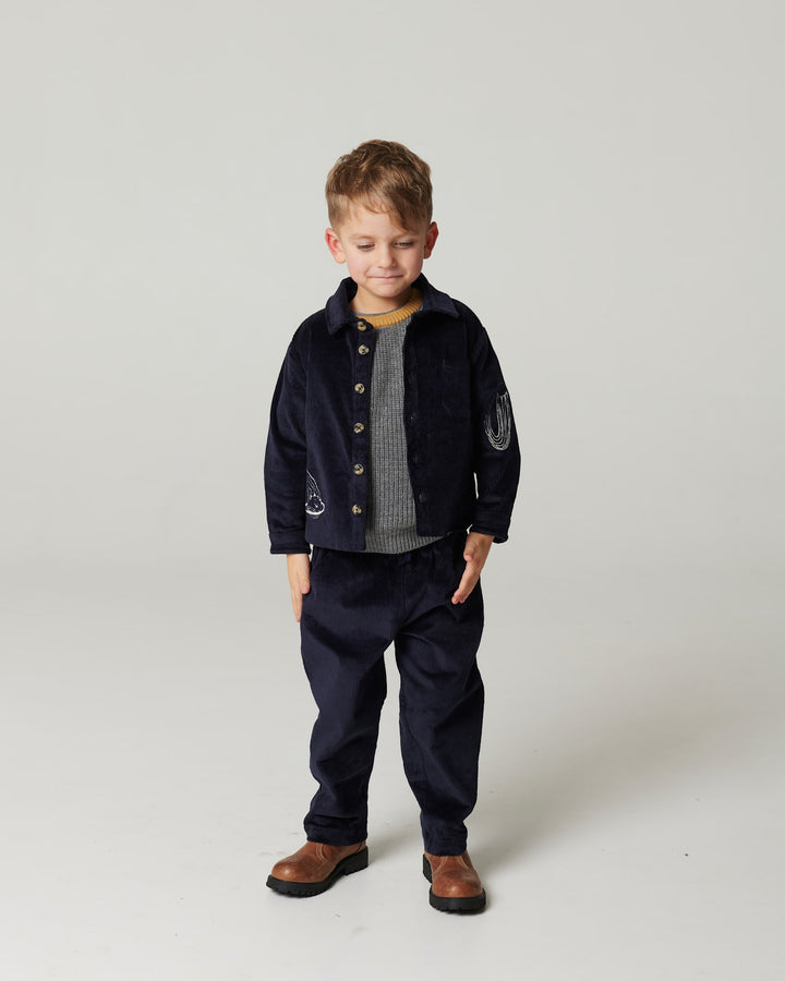 Corduroy Pant W. Adj. Waist - NAVY