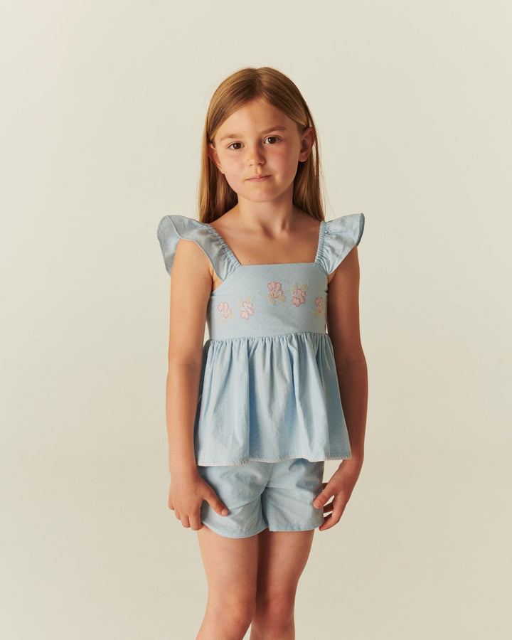 SUMMER SET W. EMB. - LT. BLUE COMB.