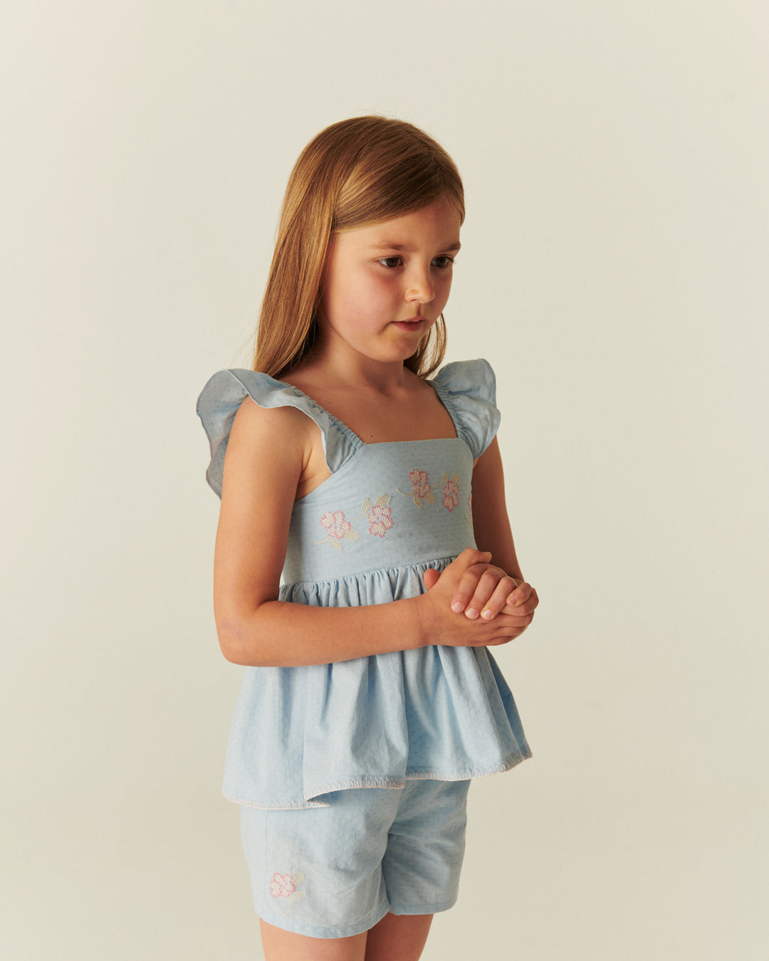 SUMMER SET W. EMB. - LT. BLUE COMB.