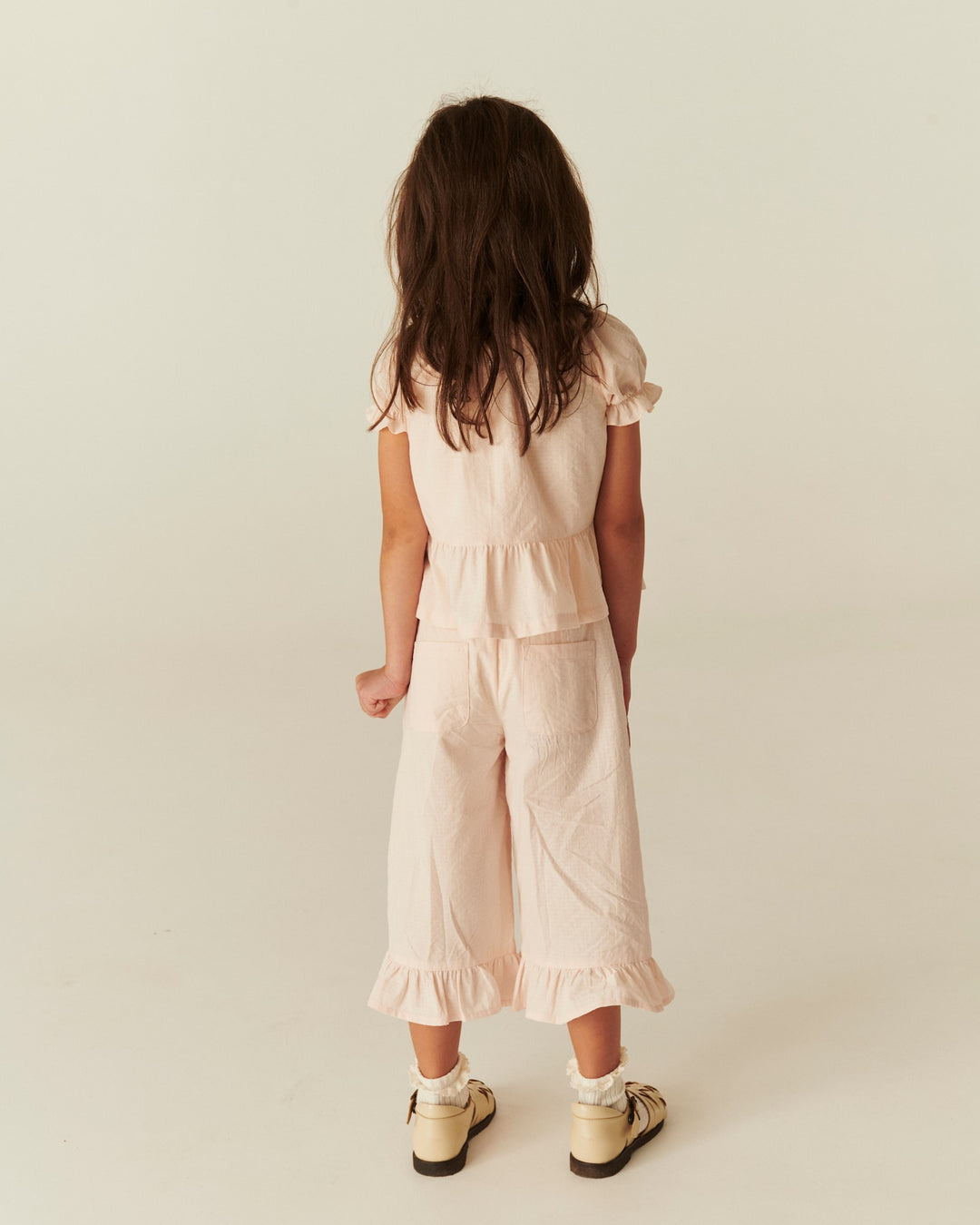 BLOUSE W. SMOCK W. EMB. - DUSTY ROSE COMB.