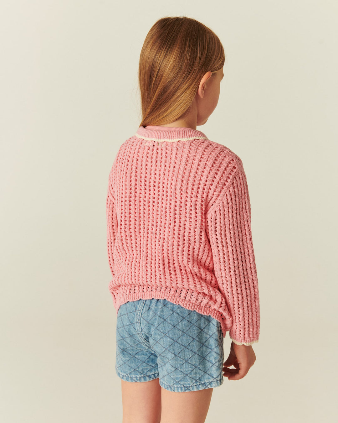 Organic Quilted Denim Shorts - Lt. Washed Blue Quilt