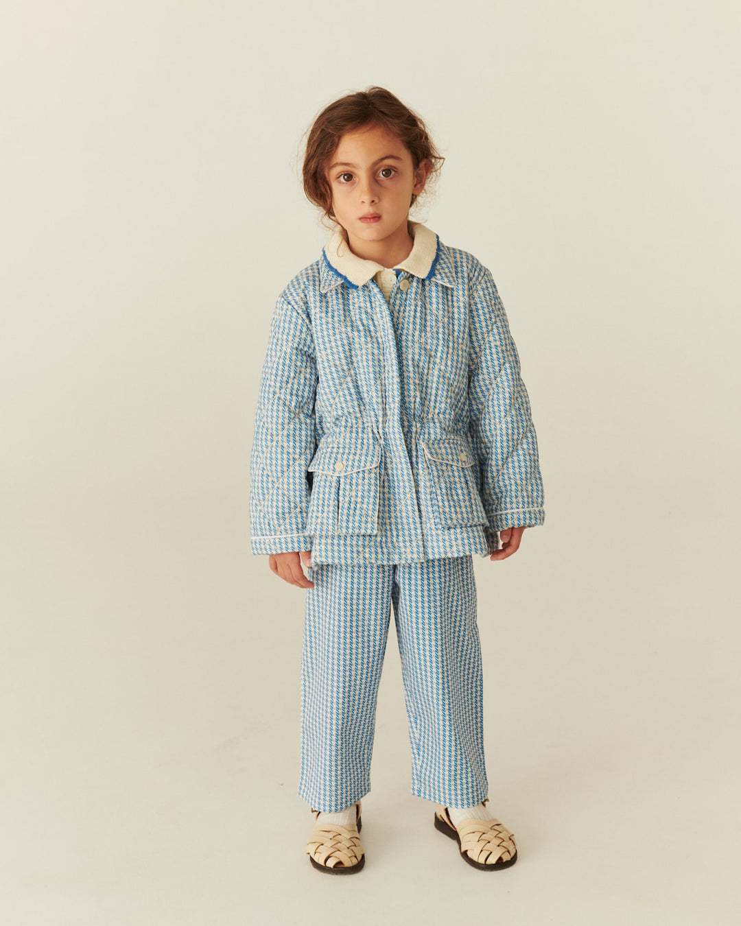 HOUNDSTOOTH QUILTED JACKET - BLUE HOUNDSTOOTH MINI