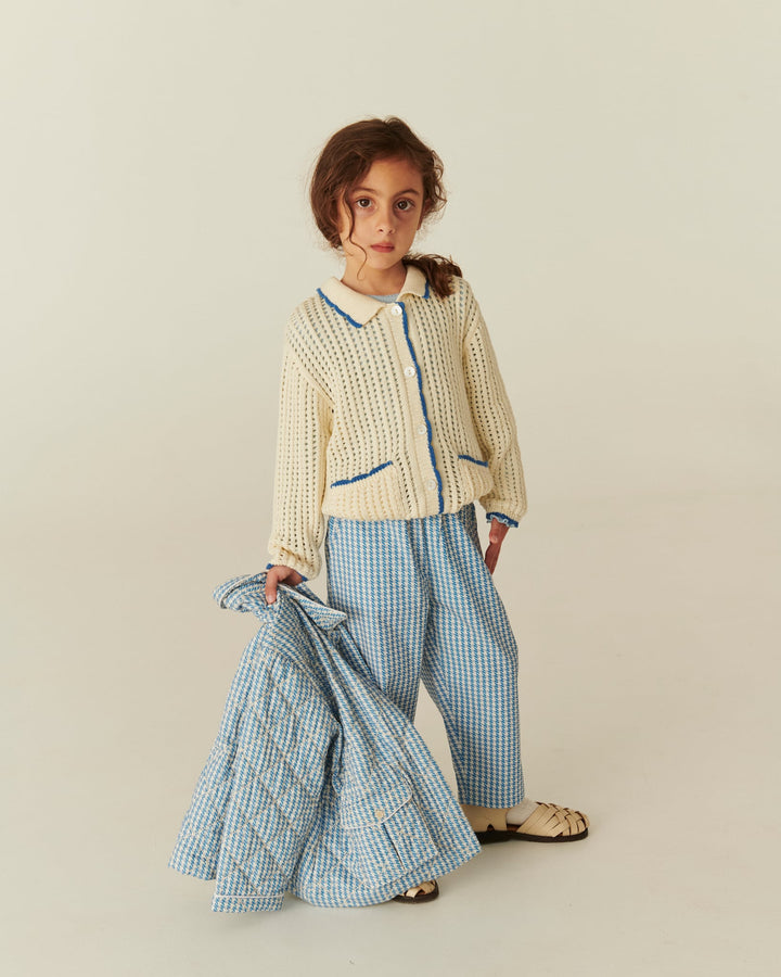 HOUNDSTOOTH PANTS - BLUE HOUNDSTOOTH MINI