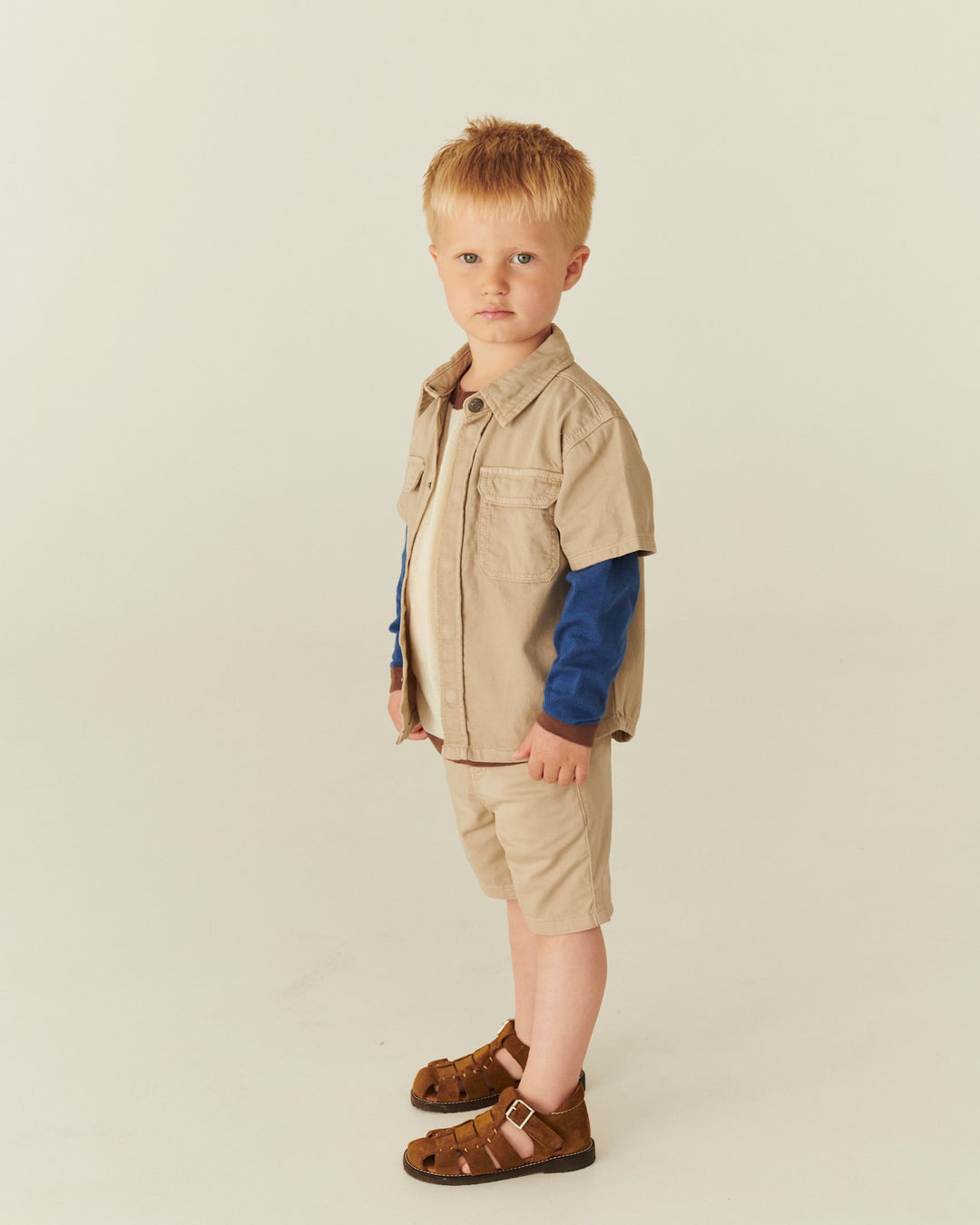 TWILL SHORTS W. CUFF - BEIGE