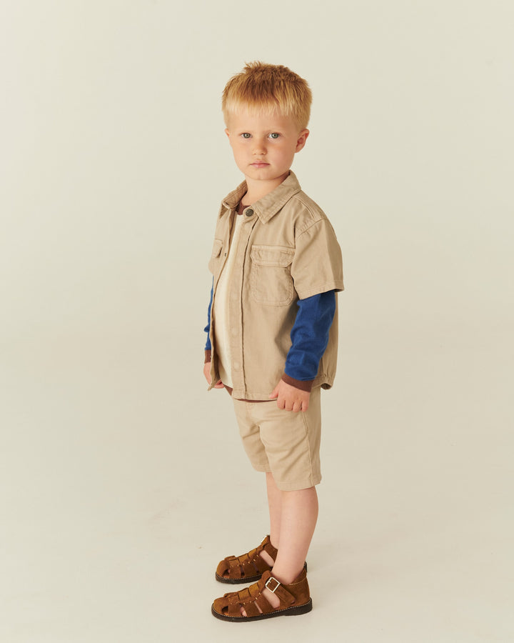 TWILL SHORTS W. CUFF - BEIGE