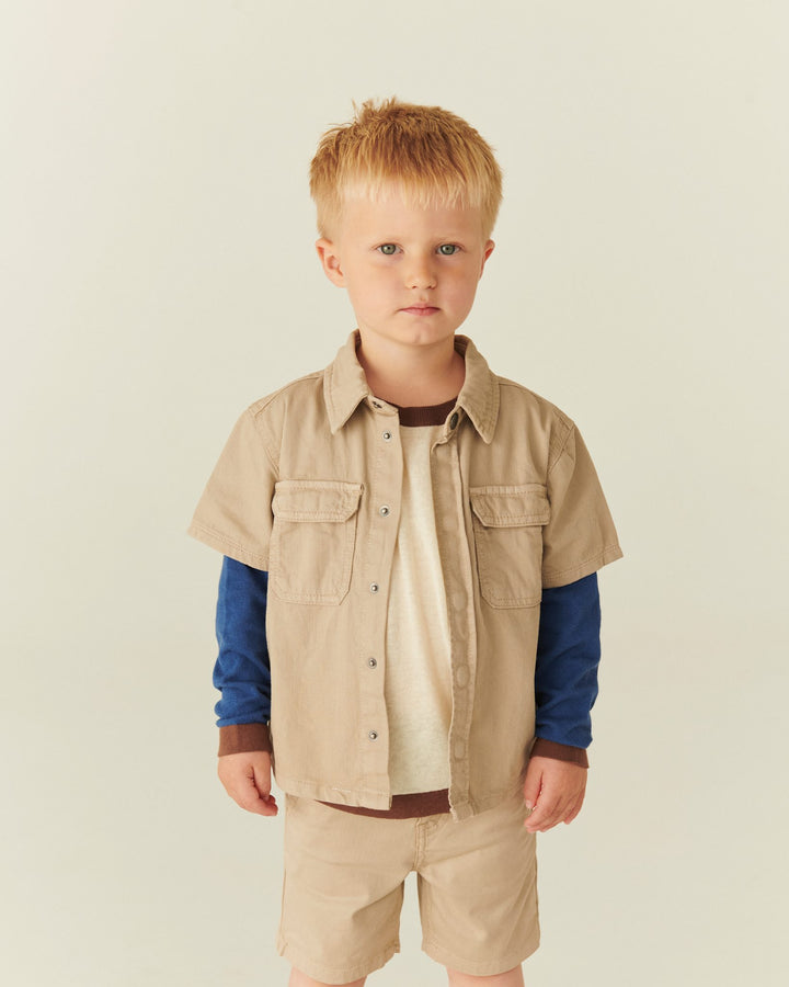 TWILL SHORTS W. CUFF - BEIGE