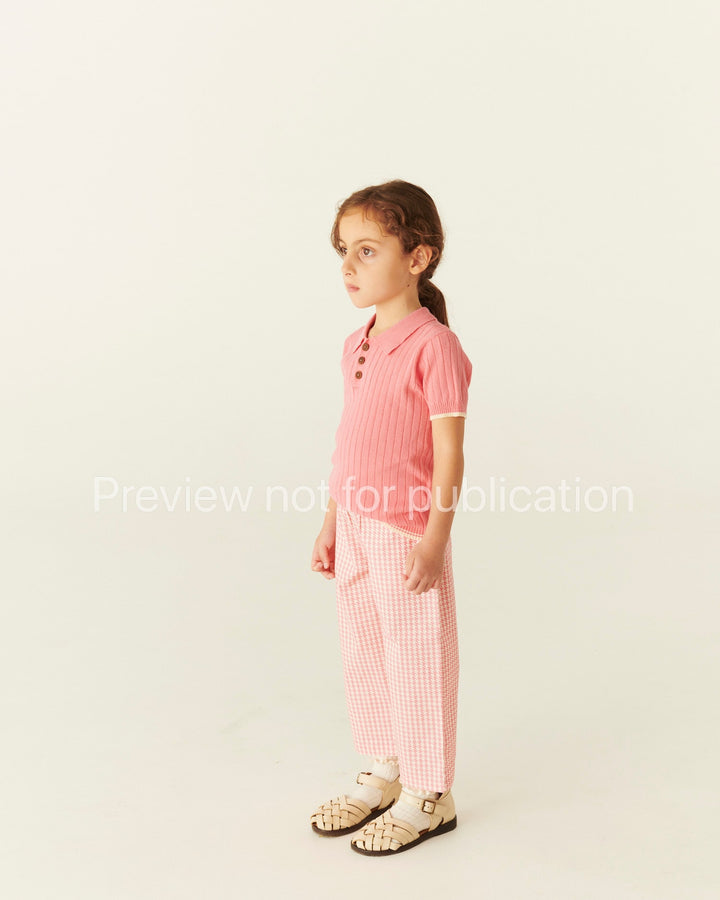 Houndstooth Pants - Pink Houndstooth Mini