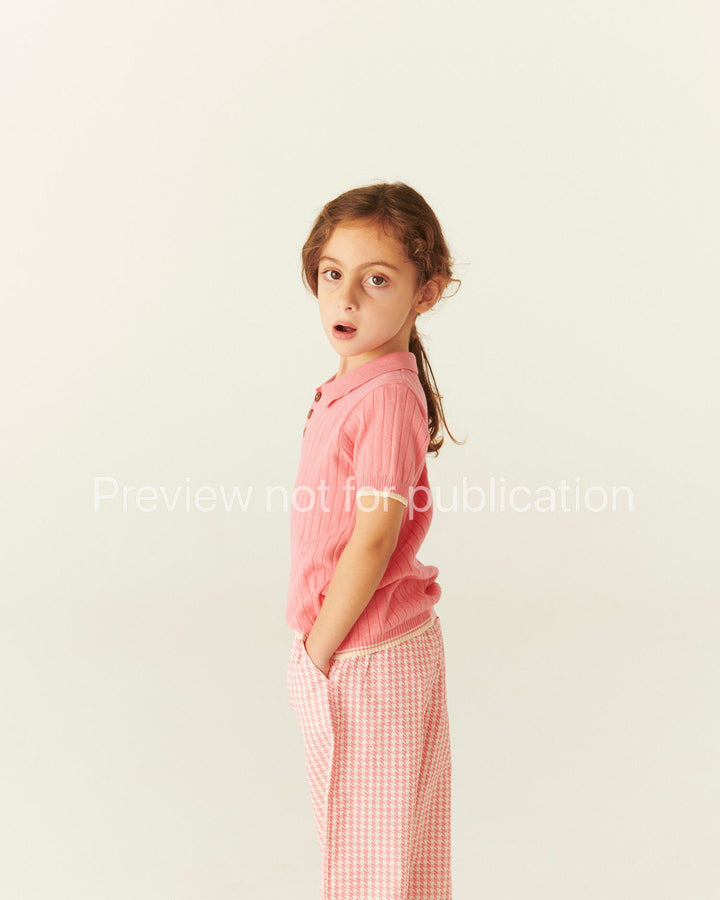 Houndstooth Pants - Pink Houndstooth Mini