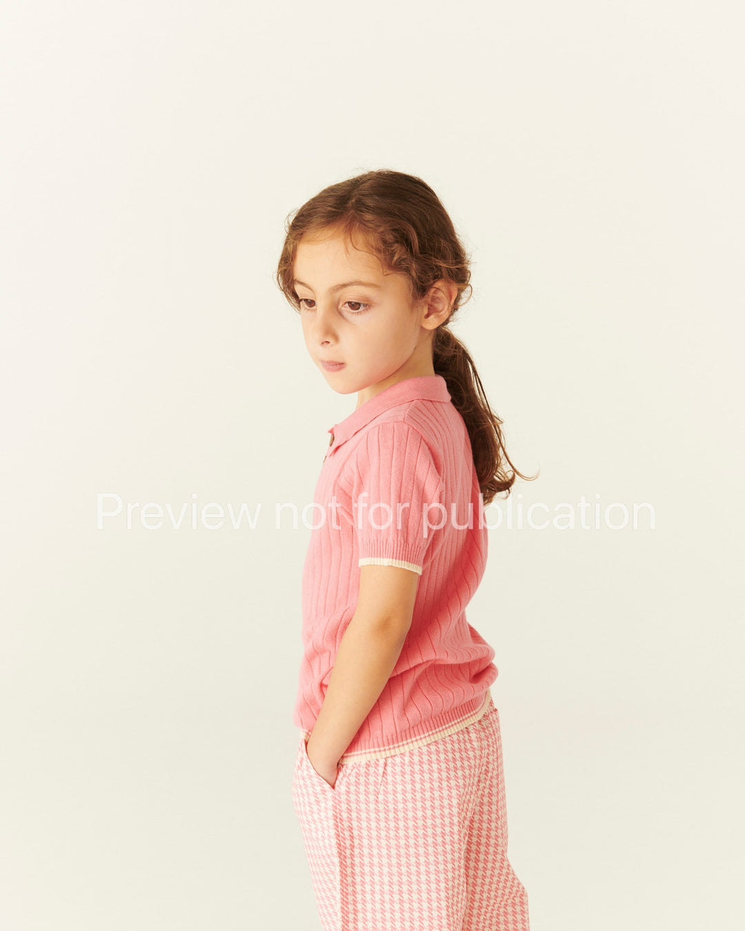 Houndstooth Pants - Pink Houndstooth Mini
