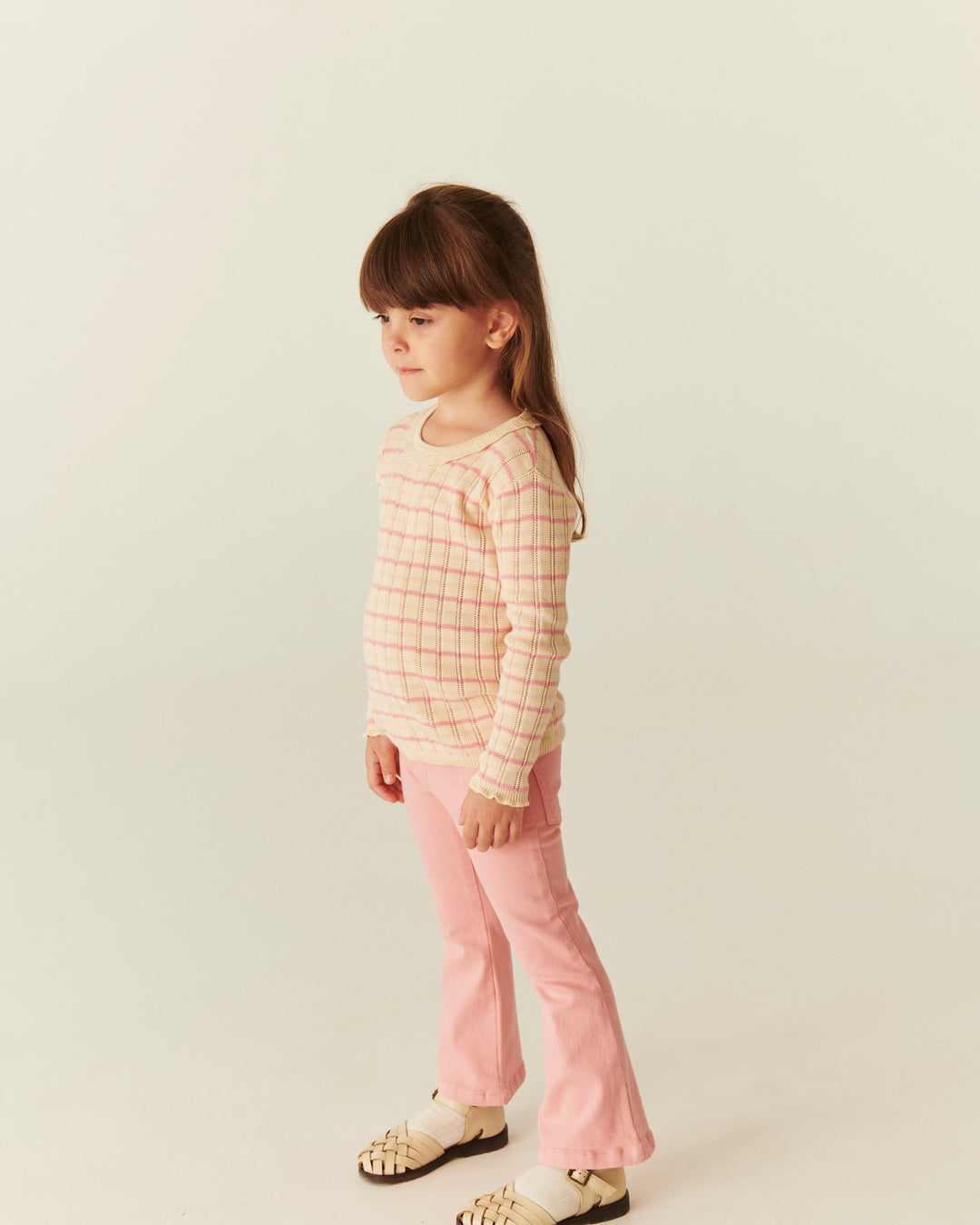 Jeggings Solid w. Flare - Pink
