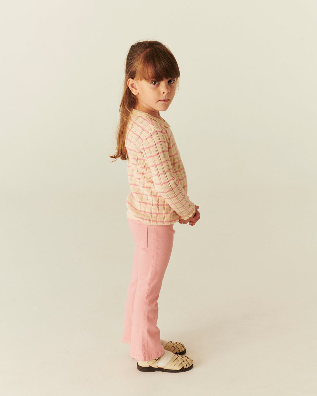 Jeggings Solid w. Flare - Pink
